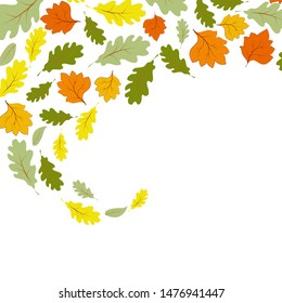 Falling autumn maple leaves isolated on white background

