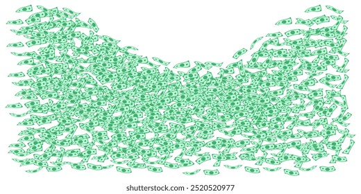 falling banknote money, scatter dollar, flying money bill, paper dollar currency, money pile, many fall cash money, vector