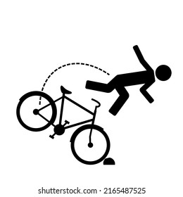 falling from bicycle icon designed for bikers and for anyone who loves cycling