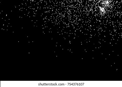 Falling and blow snow texture pattern on black background. Christmas and winter holiday mood Background. Snowstorm snow with white snowflakes winter and holiday background. Winter weather background. 