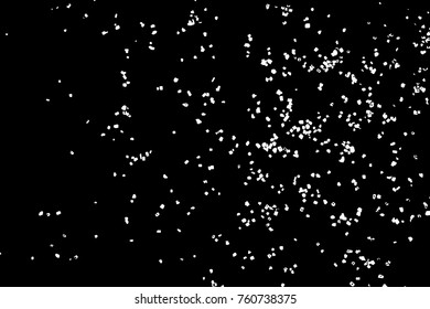 Falling and blow snow texture pattern on black background. Christmas and winter holiday mood Background. Snowstorm snow with white snowflakes winter and holiday background. Winter weather background. 