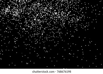 Falling and blow snow texture pattern on black background. Christmas and winter holiday mood Background. Snowstorm snow with white snowflakes winter and holiday background. Winter weather background. 