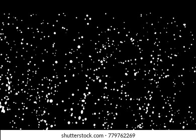 Falling and blow snow texture pattern on black background. Christmas and winter holiday mood Background. Snowstorm snow with white snowflakes winter and holiday background. Winter weather background. 