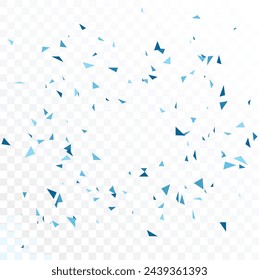 Confeti y cinta azul que cae, aislados en fondo transparente