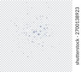 Falling blue snowflakes on transparent background