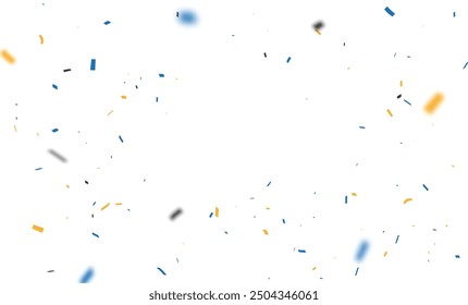 Falling blue and yelow ribbon confetti background