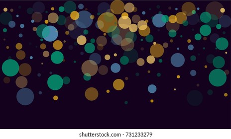 Falling Bokeh, Transparent Glitter Texture. Festive Border, Vector Celebration Background. Jolly Abstract Light, Shining Sparkles, Luxury Garland or Frame. Winter Holidays Falling Bokeh, Cool Confetti