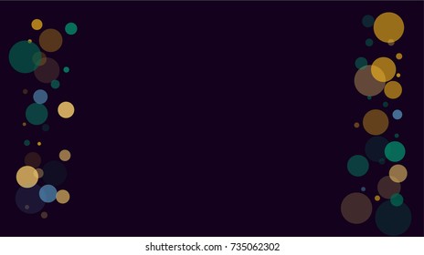 Falling Bokeh, Transparent Glitter Texture. Festive Border, Vector Celebration Background. Jolly Abstract Light, Shining Sparkles, Luxury Garland or Frame. Winter Holidays Falling Bokeh, Cool Confetti