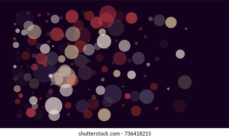 Falling Bokeh, Transparent Glitter Texture. Festive Border, Vector Celebration Background. Jolly Abstract Light, Shining Sparkles, Luxury Garland or Frame. Winter Holidays Falling Bokeh, Cool Confetti