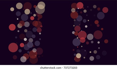 Falling Bokeh, Transparent Glitter Texture. Festive Border, Vector Celebration Background. Jolly Abstract Light, Shining Sparkles, Luxury Garland or Frame. Winter Holidays Falling Bokeh, Cool Confetti