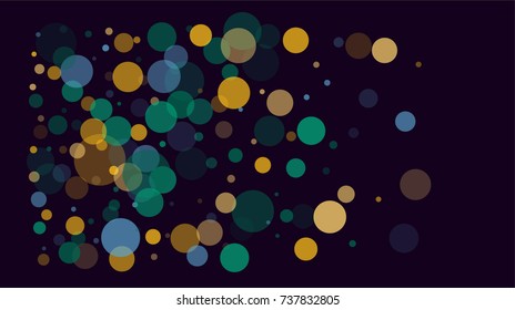 Falling Bokeh, Transparent Glitter Texture. Festive Border, Vector Celebration Background. Jolly Abstract Light, Shining Sparkles, Luxury Garland or Frame. Winter Holidays Falling Bokeh, Cool Confetti