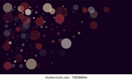 Falling Bokeh, Transparent Glitter Texture. Festive Border, Vector Celebration Background. Jolly Abstract Light, Shining Sparkles, Luxury Garland or Frame. Winter Holidays Falling Bokeh, Cool Confetti