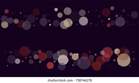 Falling Bokeh, Transparent Glitter Texture. Festive Border, Vector Celebration Background. Jolly Abstract Light, Shining Sparkles, Luxury Garland or Frame. Winter Holidays Falling Bokeh, Cool Confetti