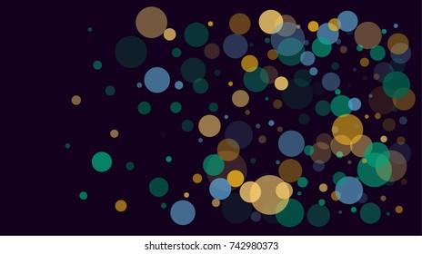 Falling Bokeh, Transparent Glitter Texture. Festive Border, Vector Celebration Background. Jolly Abstract Light, Shining Sparkles, Luxury Garland or Frame. Winter Holidays Falling Bokeh, Cool Confetti