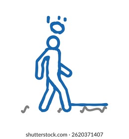 falling brick man head doodle icon sketch vector. falling brick man head sign. isolated symbol illustration