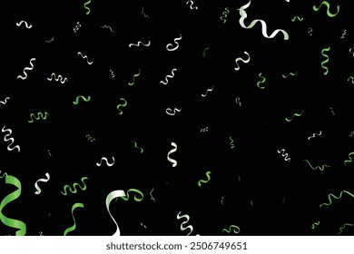 Falling bright Green Glitter confetti, ribbon, stars celebration, serpentine isolated on transparent background. confetti flying on the floor. New year, birthday, valentines day design element.