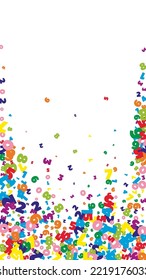 Falling bright numbers. Math study concept with flying digits. Majestic back to school mathematics banner on white background. Falling numbers vector illustration.