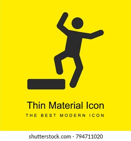 Falling bright yellow material minimal icon or logo design