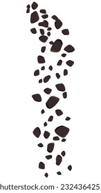 Falling brown stones or ground isolated on white. Clipart.