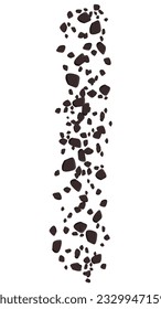 Falling brown stones or ground isolated on white. Vector clipart.