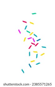 Falling Brush Carnival Vector White Background. Decoration Dust Texture. Fun Shavings Invitation. Happy Paint Celebrate Card.