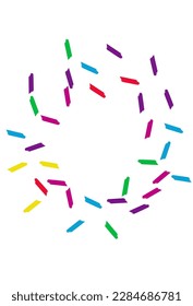 Falling Brush Celebrate Vector White Background. Top Dust Background. Festive Confetti Backdrop. Happy Smear Festival Card.