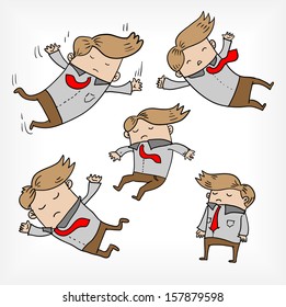 Falling of business man