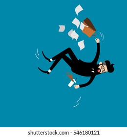 Falling businessman vector.