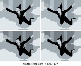 Falling BusWoman Flat