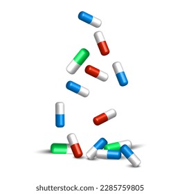 falling capsules tablets for medical design. Vector illustration. - Powered by Shutterstock - Get 15% off with code: PIKWIZARD15