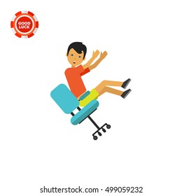 Falling from Chair Flat Icon
