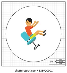 Falling from Chair Flat Icon