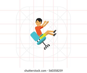 Falling from Chair Flat Icon