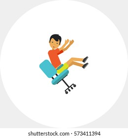 Falling from Chair Flat Icon