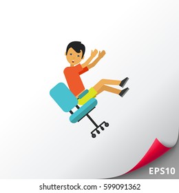 Falling from Chair Flat Icon