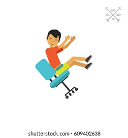 Falling from Chair Flat Icon