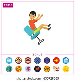 Falling from Chair Flat Icon