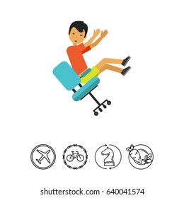 Falling from Chair Flat Icon
