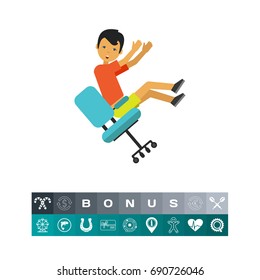 Falling from Chair Flat Icon