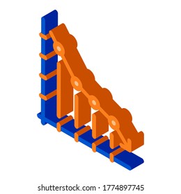 Falling Chart Icon Vector. Isometric Falling Chart isometric sign. color isolated symbol illustration