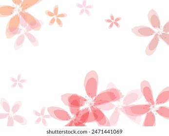 Falling cherry bloom flower parts. Spring petals pink flowers.