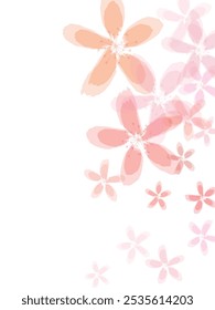 Falling cherry bloom flower parts. Japanese sakura petals spring confetti.