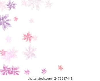 Falling cherry blooming flower parts vector. Flying petals isolated on white.