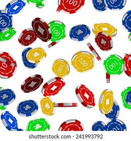 Falling chips, the concept of a casino. seamless
