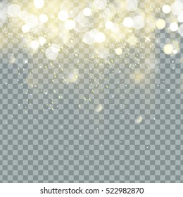 Falling Christmas Shining beautiful snow isolated on transparent background. Snowflakes, snowfall. snowflake vector.  illustration.