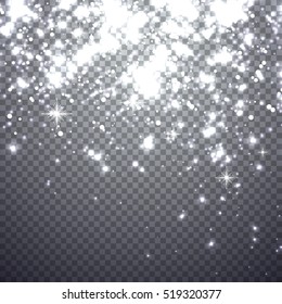 Falling christmas shining snow. Illustration isolated on a transparent background. Graphic concept for your design