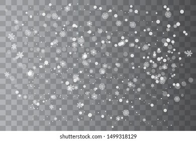 Falling Christmas Shining transparent beautiful, little snow isolated on transparent background. White snowflakes flying in the air. Snow flakes, snow background.