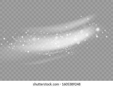 Falling Christmas Shining transparent beautiful, little snow isolated on transparent background. Snow flakes, snow background. Vector heavy snowfall, snowflakes in different shapes and forms.