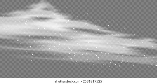 Falling Christmas Shining transparent beautiful, little snow isolated on transparent background. Snow flakes, snow background. heavy snowfall, snowflakes in different shapes and forms
