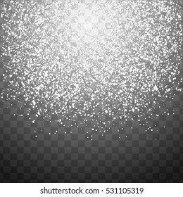 Falling Christmas Shining transparent beautiful snow isolated on transparent background. Snowflakes, snowfall. snowflake vector. Vector illustration